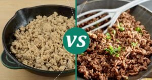 Raw vs cooked ground turkey showing 4 oz raw = 3 oz cooked, same 160 calories