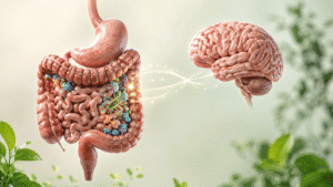 Gut-brain axis showing the connection between the digestive system and brain